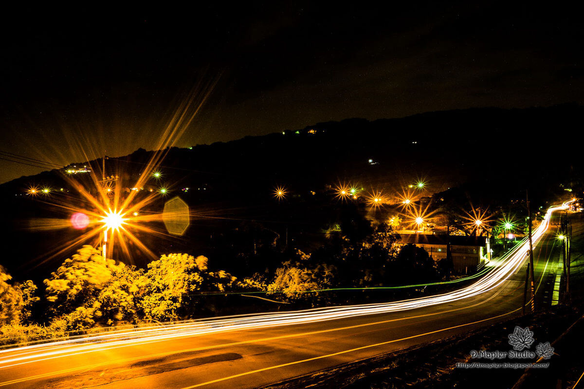 高雄岡山｜阿公店水庫-車軌夜景